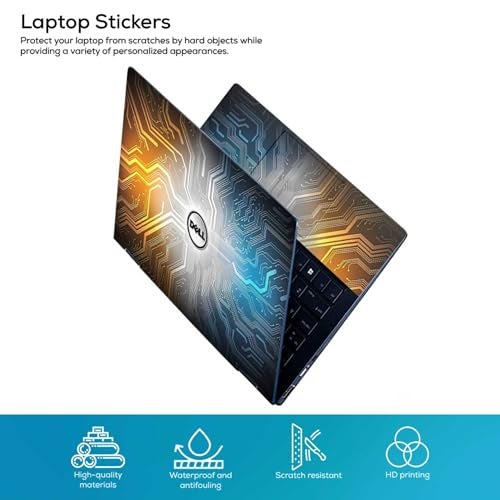 Inkykart Pattern D14 Top+Wrist Pad Vinyl Laptop Skin/Sticker/Cover for 15 to 15.6 Inches Laptops Laminated-Removable-HD Quality Compatible for Dell (15x10 Inches) - Image 2