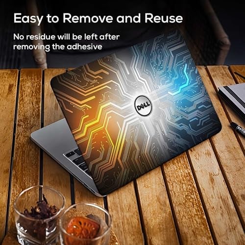 Inkykart Pattern D14 Top+Wrist Pad Vinyl Laptop Skin/Sticker/Cover for 15 to 15.6 Inches Laptops Laminated-Removable-HD Quality Compatible for Dell (15x10 Inches) - Image 4