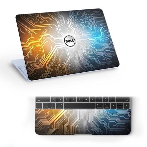 Inkykart Pattern D14 Top+Wrist Pad Vinyl Laptop Skin/Sticker/Cover for 15 to 15.6 Inches Laptops Laminated-Removable-HD Quality Compatible for Dell (15x10 Inches) - Image 1