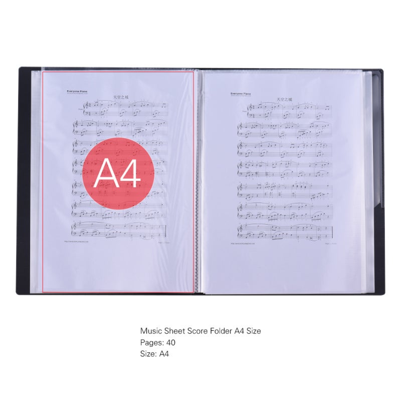 Music Holder: A4 Size 40 Pages - Durable Stylish Shell Sheet Protector With Transparent Water-Resistant Pocket for Instrument Players Musicians - Image 5
