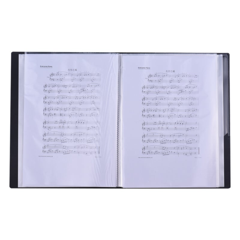 Music Holder: A4 Size 40 Pages - Durable Stylish Shell Sheet Protector With Transparent Water-Resistant Pocket for Instrument Players Musicians - Image 2
