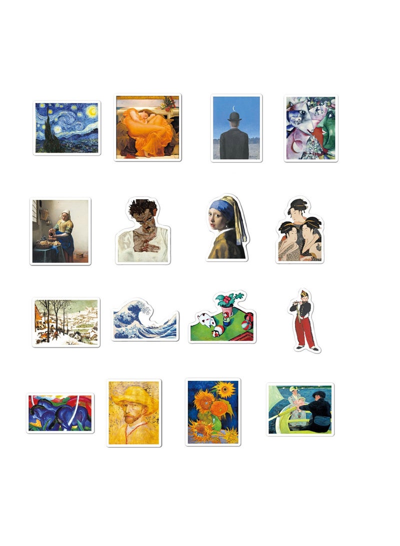 Excefore Abstract Art Sticker Oil Painting Stickers 52Pcs Famous Paintings Sculptures Waterproof Vinyl Stickers for Water Bottles Bicycle Laptop Refrigerator Luggage Computer Phone Skateboard Bike Decals  - Image 3