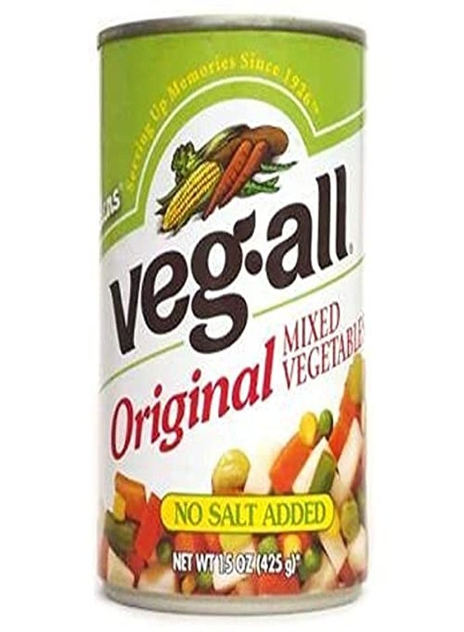 Veg-All Original Mixed Vegetables NO Salt Added 15oz Can (Pack of 6)