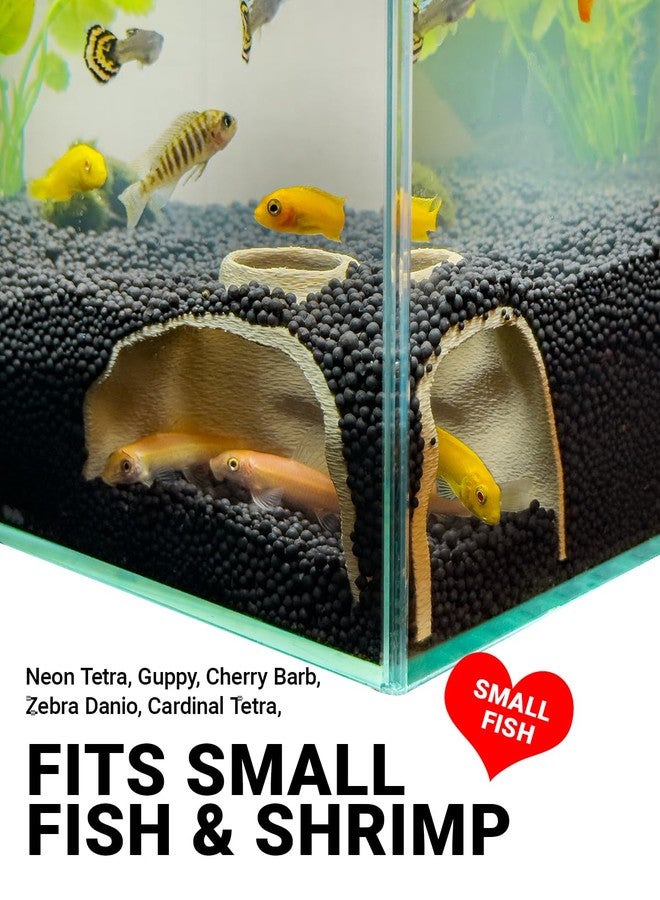 ORBIDYN Aquarium Cave - Rock Texture Fish Shelter with 180° Viewing Angle, Betta Fish Tank Accessories, Shrimp & Snails - Aquarium Decor & Tunnel (Sand) - Image 3