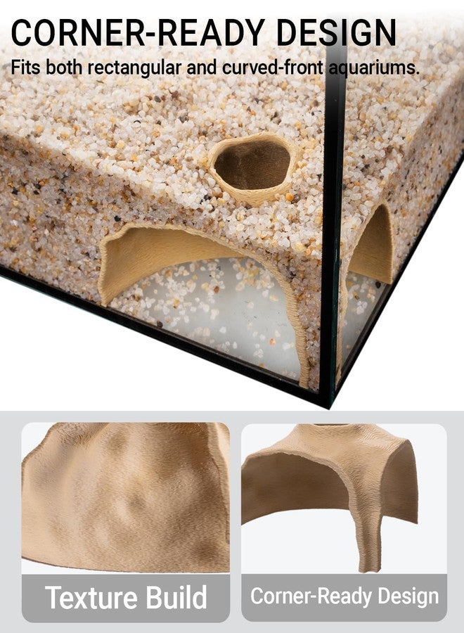 ORBIDYN Aquarium Cave - Rock Texture Fish Shelter with 180° Viewing Angle, Betta Fish Tank Accessories, Shrimp & Snails - Aquarium Decor & Tunnel (Sand) - Image 2