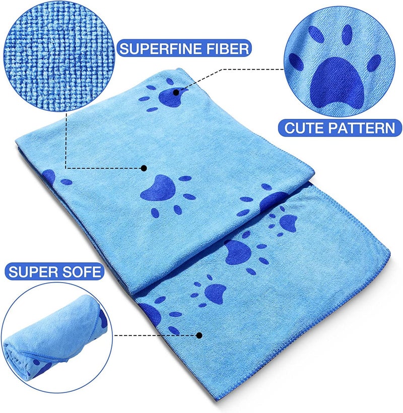 KUTKUT Dog Towel, Looluuloo Microfiber Drying Towels for Dog, Dog Bath Towel, Beach Towel, Absorbent Towel Suitable for Small and Medium Dogs (Blue: 140 x 70cm) - Image 2