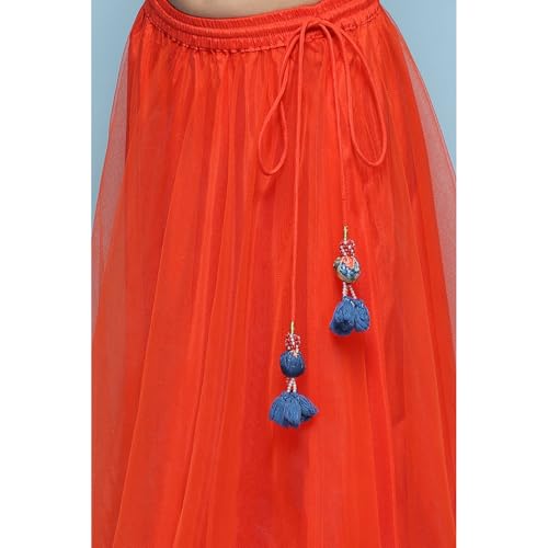 BIBA Girl's Polyester Readymade Lehenga Choli Set, (Kw5407_Red_13) - Image 3