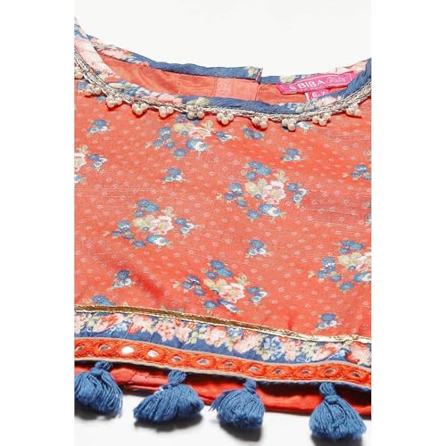 BIBA Girl's Polyester Readymade Lehenga Choli Set, (Kw5407_Red_13) - Image 2