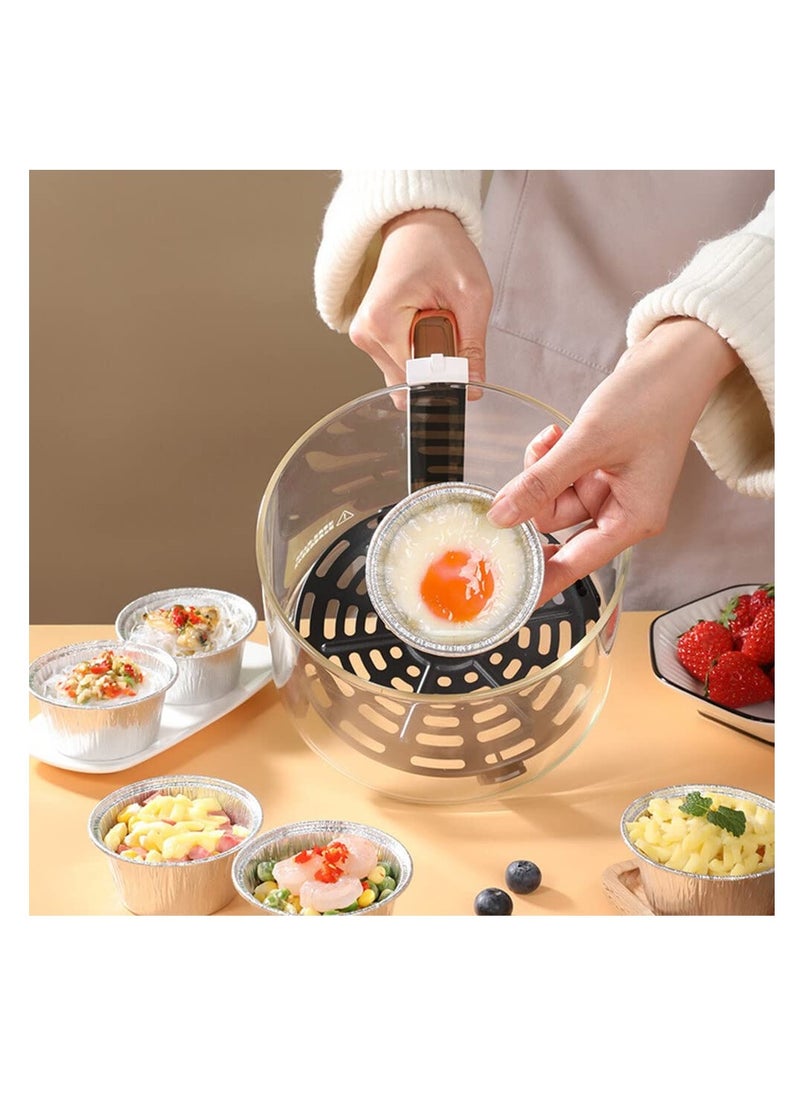 SYOSI - Foil Trays Foil Containers Mini Disposable Tins Trays Without Lids for Cakes Bread and Muffins in Aluminium Foil Trays Heart Shape Square Round Portable Food Containers (60 Pack) - Image 1