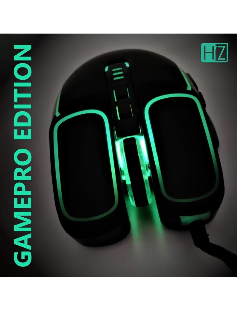 هيتز ماوس الألعاب Heatz السلكي RGB - دقة DPI قابلة للتعديل حتى 3200، إضاءة خلفية LED، أزرار جانبية، تصميم مريح - أسود - Image 4