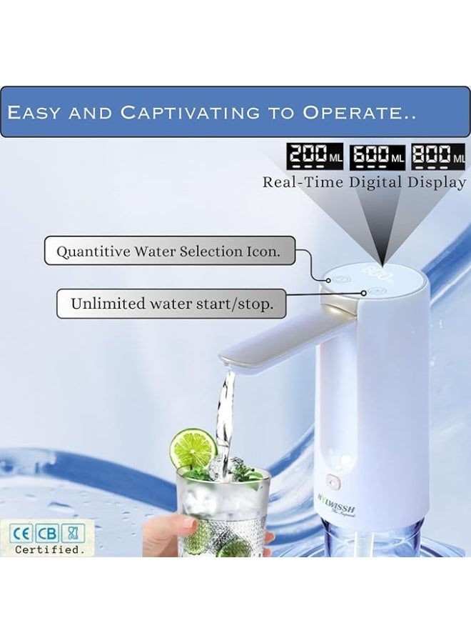 DUNISO Water Pump， LED Touch Electric Water Pump,Water Dispenser Pump with Three Water Flow Modes，Foldable and Rechargeable，Suitable for Home, Kitchen, Living Room, Office, Camping, Travel - Image 2