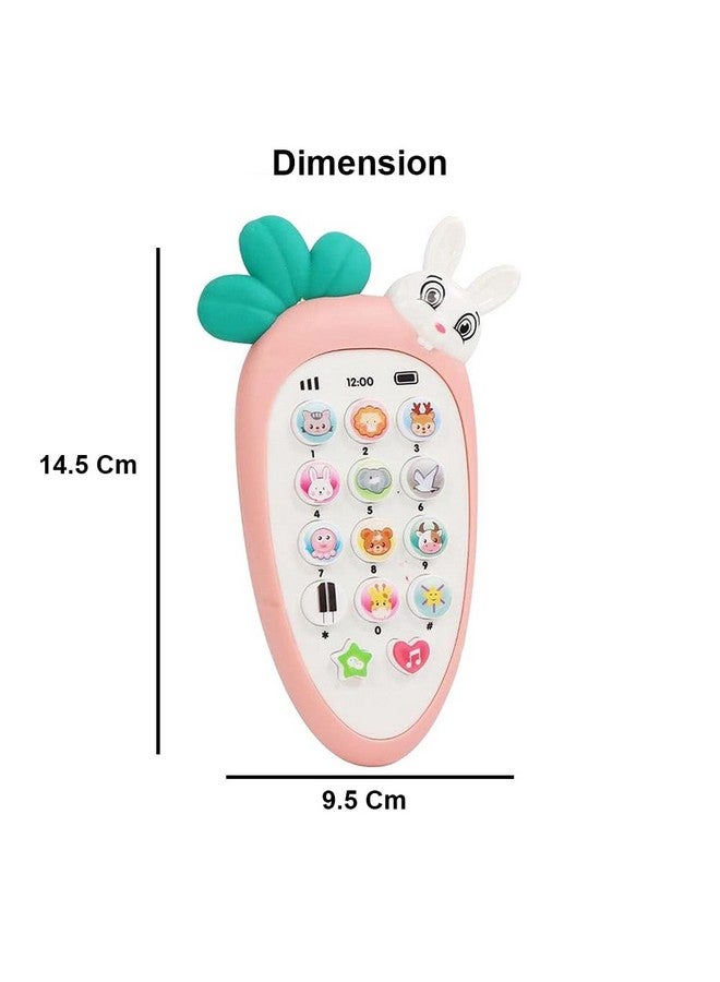 بارتيت لعبة موسيقية لطيفة على شكل جزرة من PARTEET للأطفال الصغار مع موسيقى ونغمات رنين وأضواء - هدايا وحفلات أعياد الميلاد للفتيات (لا تتضمن البطارية) (وردي) - Image 2
