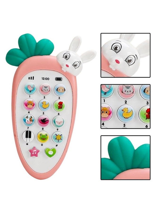 بارتيت لعبة موسيقية لطيفة على شكل جزرة من PARTEET للأطفال الصغار مع موسيقى ونغمات رنين وأضواء - هدايا وحفلات أعياد الميلاد للفتيات (لا تتضمن البطارية) (وردي) - Image 1