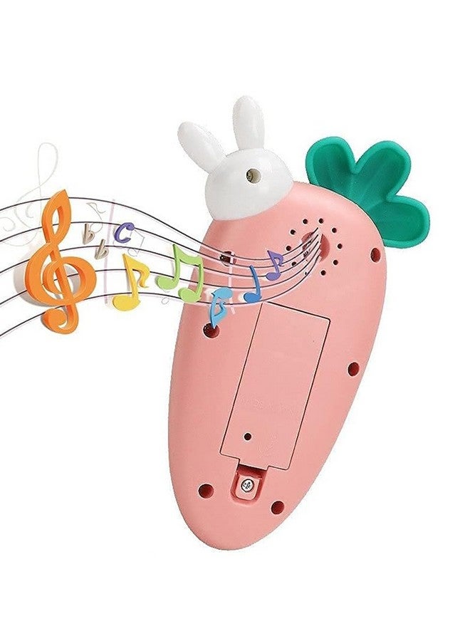 بارتيت لعبة موسيقية لطيفة على شكل جزرة من PARTEET للأطفال الصغار مع موسيقى ونغمات رنين وأضواء - هدايا وحفلات أعياد الميلاد للفتيات (لا تتضمن البطارية) (وردي) - Image 3