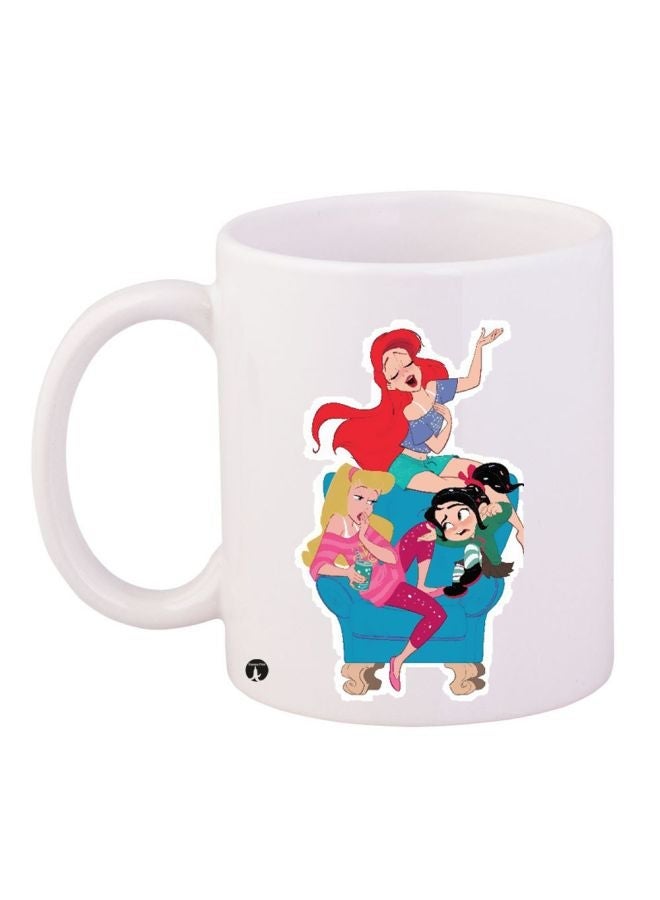 Anime Girls Printed Coffee Mug White/Red/Blue 11ounce