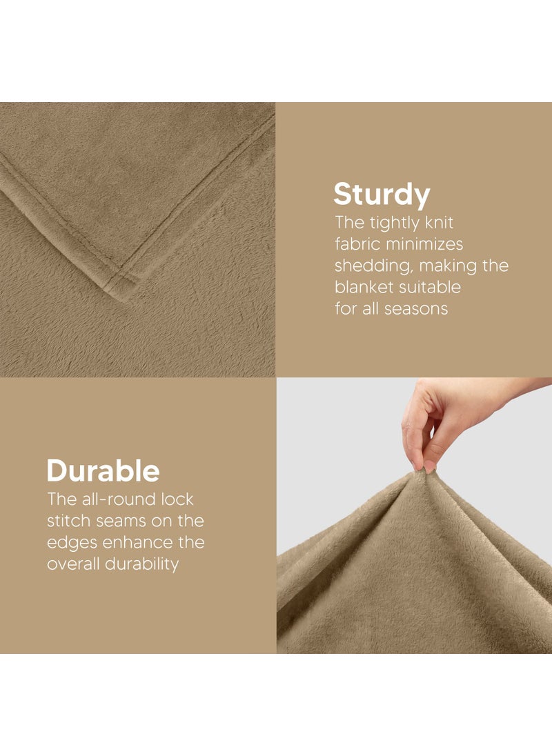 Utopia Bedding Utopia Bedding Fleece Blanket Throw Size Camel 300GSM Luxury Fuzzy Soft Anti-Static Microfiber Bed Blanket (60x50 Inches)  - Image 5