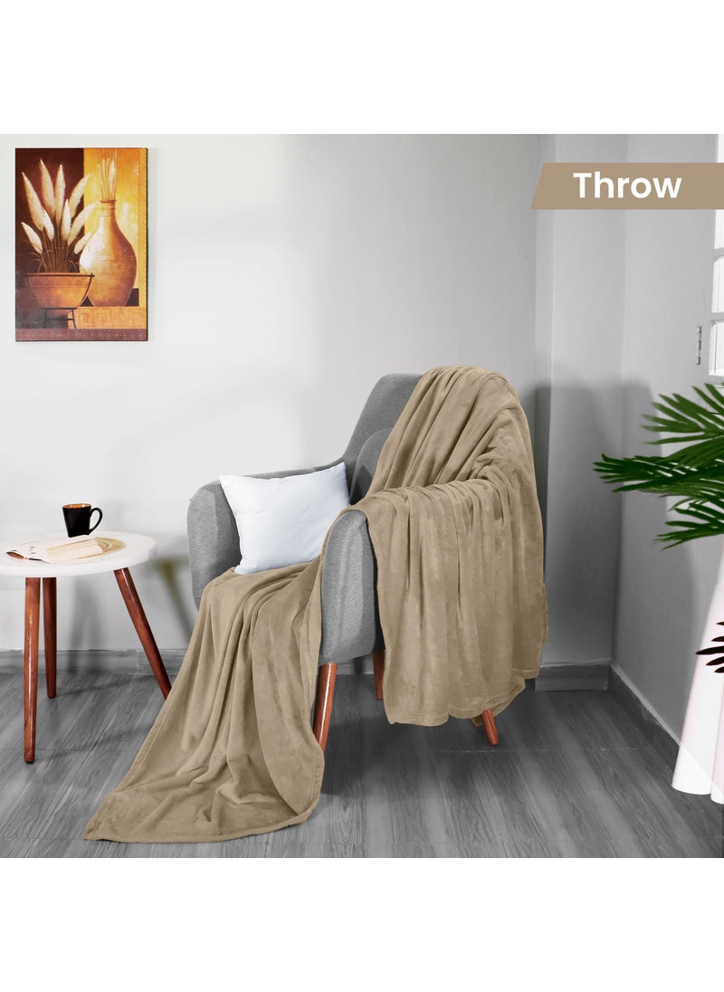 Utopia Bedding Utopia Bedding Fleece Blanket Throw Size Camel 300GSM Luxury Fuzzy Soft Anti-Static Microfiber Bed Blanket (60x50 Inches)  - Image 2