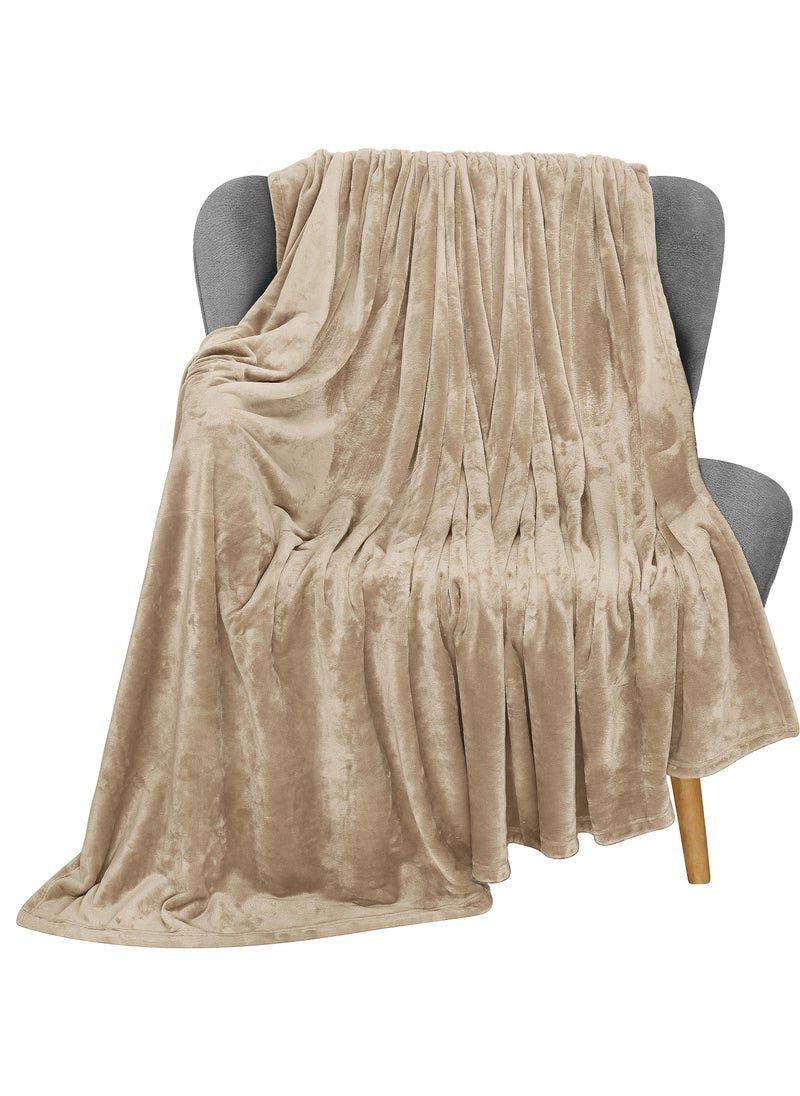 Utopia Bedding Utopia Bedding Fleece Blanket Throw Size Camel 300GSM Luxury Fuzzy Soft Anti-Static Microfiber Bed Blanket (60x50 Inches)  - Image 1