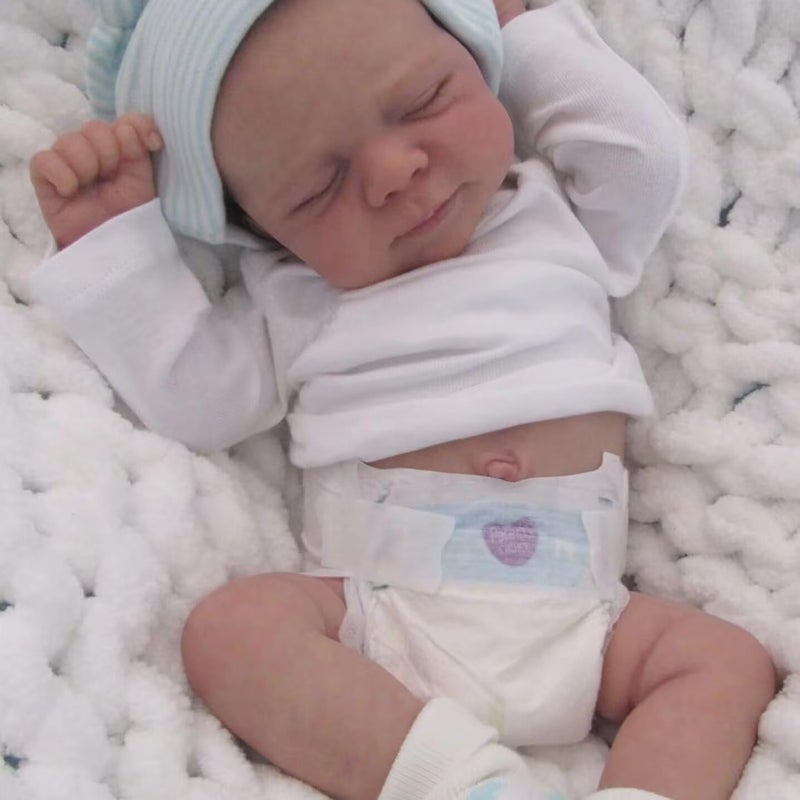 Zero Pam Realistic Reborn Baby Dolls Boy Silicone Full Body 18 in Life Like Full Silicone Newborn Dolls That Look Real Handmade Real Life Toddler Babys Boy Doll with Rooted Hair - Image 3