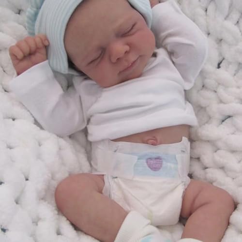 Zero Pam Realistic Reborn Baby Dolls Boy Silicone Full Body 18 in Life Like Full Silicone Newborn Dolls That Look Real Handmade Real Life Toddler Babys Boy Doll with Rooted Hair - Image 1