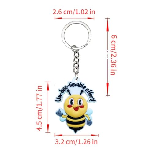 Ella & Emma 20PCS Cute Keychain Party Favors for Kids – Motivational Pun Charms, Classroom Prizes, Birthday Goodie Bag Fillers, School Rewards, Teacher Treasure Box Toys, Backpack Keyrings Bulk - Image 5