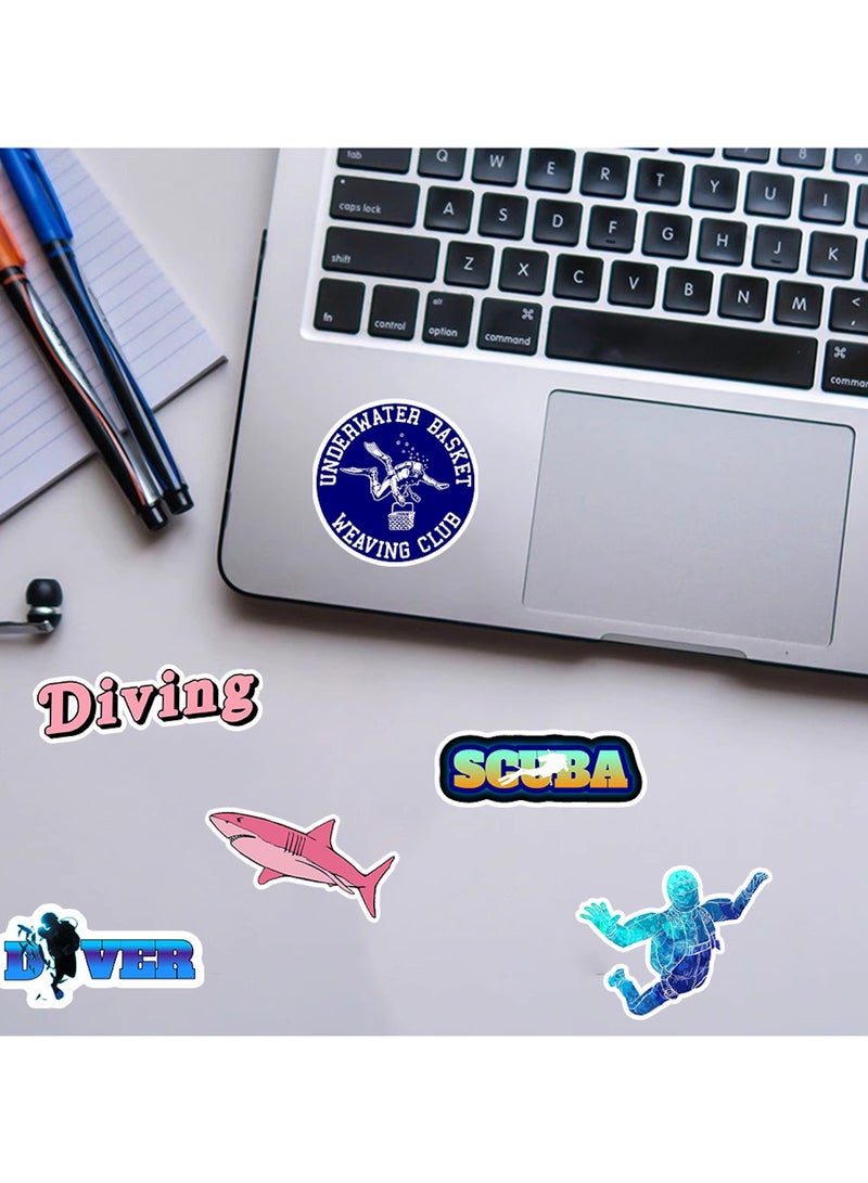 61 قطعة من ملصقات الغوص، ملصقات الغوص الخارجية لأجهزة الكمبيوتر المحمول وزجاجات المياه وغطاء خزان الوقود وملصقات هيكل السيارة - Image 3