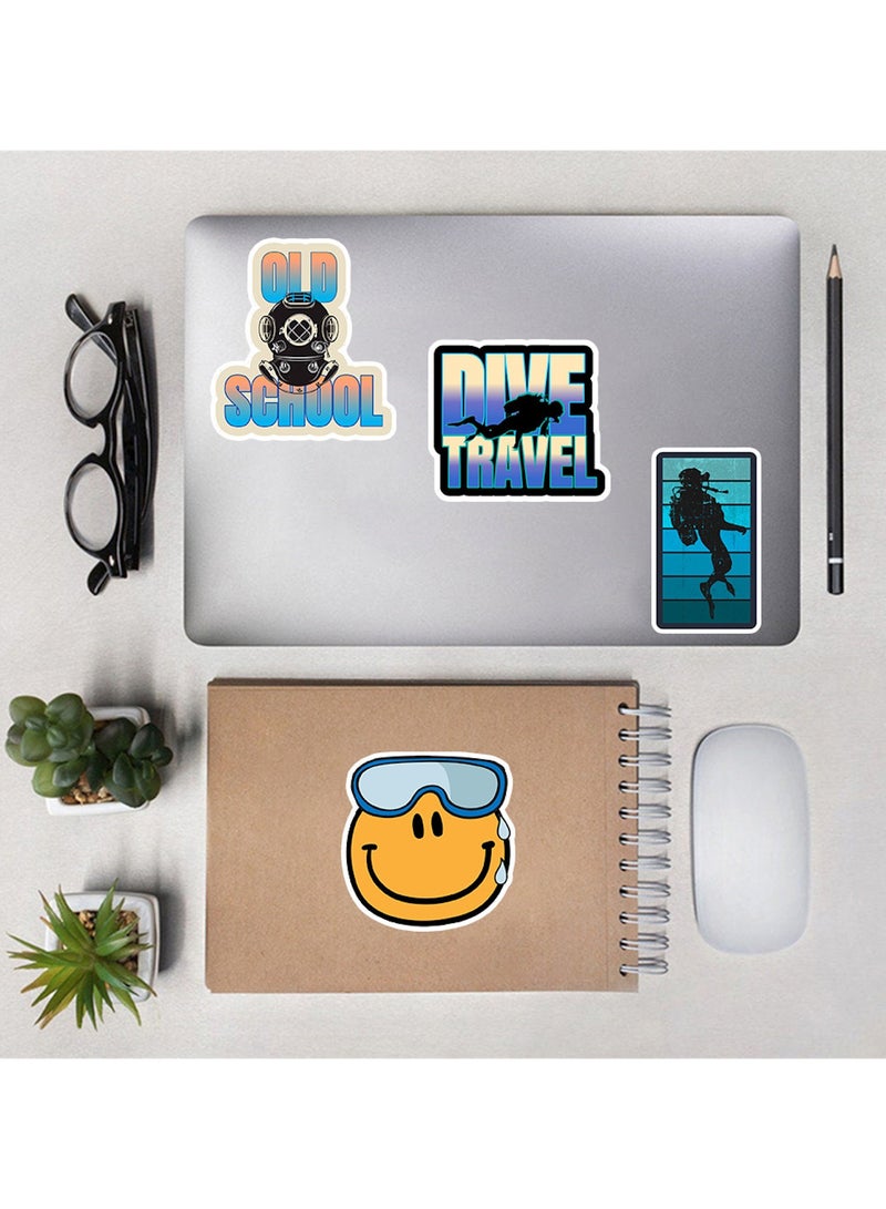 61 قطعة من ملصقات الغوص، ملصقات الغوص الخارجية لأجهزة الكمبيوتر المحمول وزجاجات المياه وغطاء خزان الوقود وملصقات هيكل السيارة - Image 5