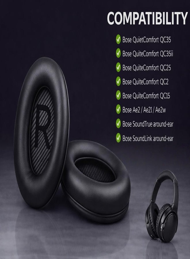 DanYee Premium Replacement Ear Pads for Bose QC2, QC15, QC25, QC35 I & II - Soft Protein Leather & Memory Foam Cushions - Enhanced Noise Isolation - Easy Installation Kit & Cleaning Cloth - Image 3