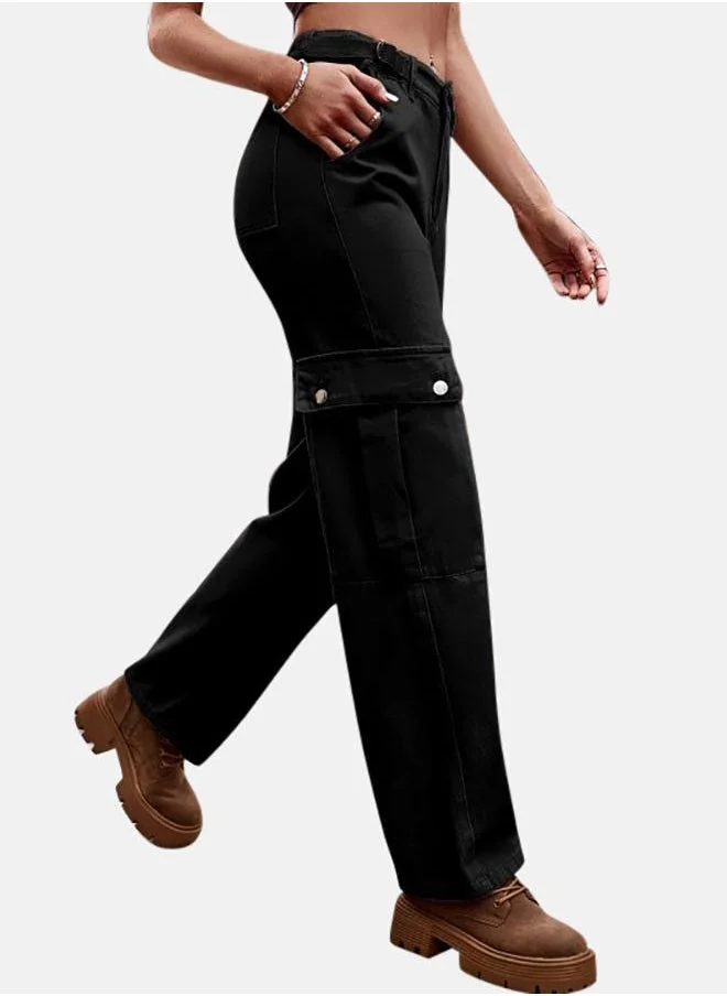 YUNIQEE Black Denim Cargo Pants