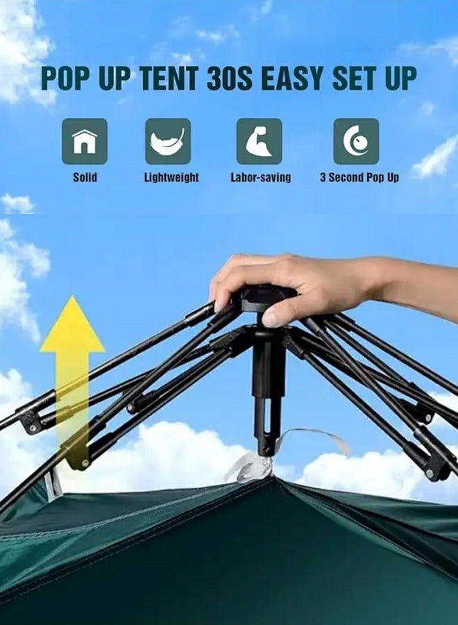 Snooe Pop Up Tent with Double Doors – Lightweight & Waterproof Instant Camping Tent for 3-4 People – Ideal for Garden, Picnic, Hiking – Spacious 200×210×135cm - Image 2