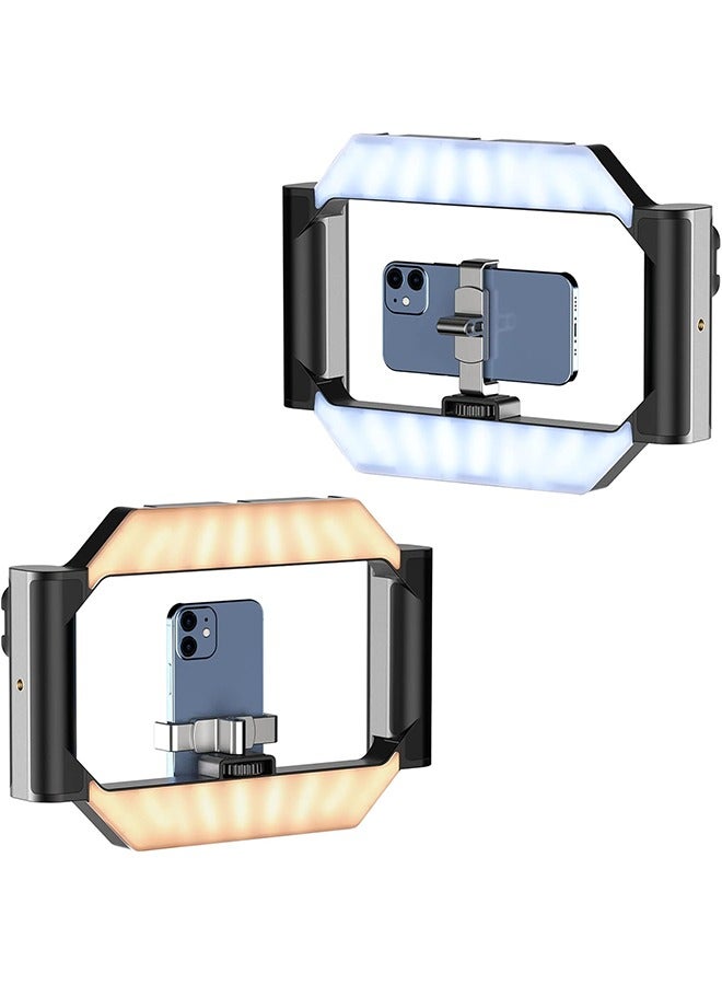 Ulanzi ULANZI Smartphone Video Rig with Light, U-Rig Light Cell Phone Handheld Stabilizer with Ring Light 2500K-9000K CRI 90+ for Filmmaking Live Steam YouTube Video Recording, with 5000mAh Build-in Battery - Image 1
