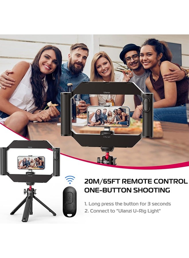 Ulanzi ULANZI Smartphone Video Rig with Light, U-Rig Light Cell Phone Handheld Stabilizer with Ring Light 2500K-9000K CRI 90+ for Filmmaking Live Steam YouTube Video Recording, with 5000mAh Build-in Battery - Image 4