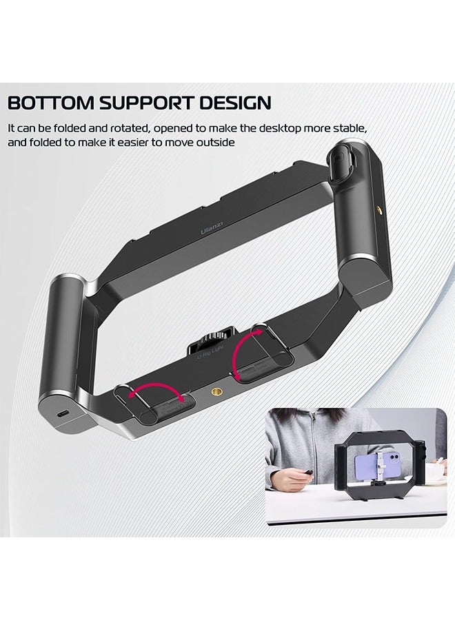 Ulanzi ULANZI Smartphone Video Rig with Light, U-Rig Light Cell Phone Handheld Stabilizer with Ring Light 2500K-9000K CRI 90+ for Filmmaking Live Steam YouTube Video Recording, with 5000mAh Build-in Battery - Image 5