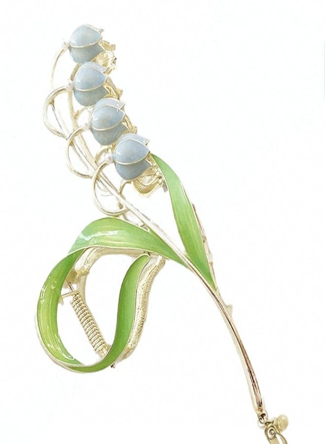 WaigN Blue Orchid Hair Clamps, Lily of The Valley Clips, Flower Metal Hairpin, Lily Flower Jaw Clamp Hair Styling Hair Accessories for Thick Thin Hair, Women Beauty and Personal Care - Image 1