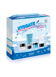 belif Hydrate & Go Kit Korean Skincare Set With Face Cleanser Moisturizer Eye Cream & Sunscreen Daily Hydration Gift Set Antioxidant Packed Moisturizing Set For All Skin Types Travel Kit  - Image 3