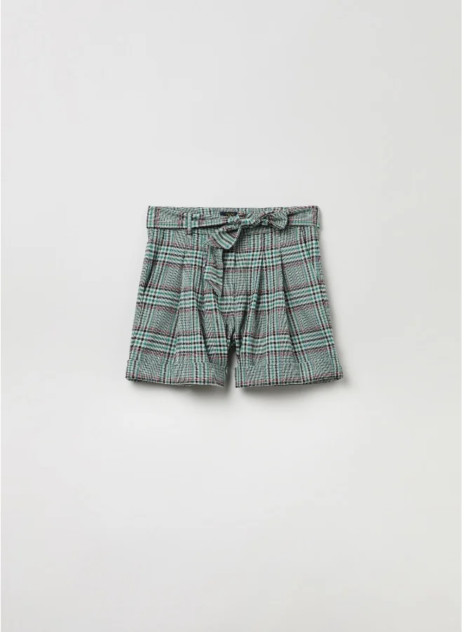 او في اس Ovs Girls Tartan Check Tie Waist Short