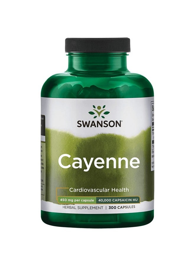 SWANSON Cayenne Herbal Supplement Promoting Digestion Circulation  Metabolism Support Natural Formula May Support Heart Health 300 Capsules 450Mg Each - Image 1