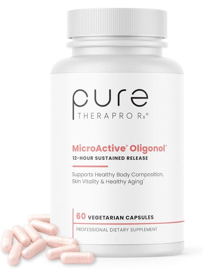 Pure TheraPro Rx MicroActive Oligonol | Clinically Proven Polyphenol Supplement to Support Body Composition & Healthy Skin | 2x More bioAvailable | 2 Month Supply | Non-GMO & Vegan (60 Vegan Capsules) - Image 1