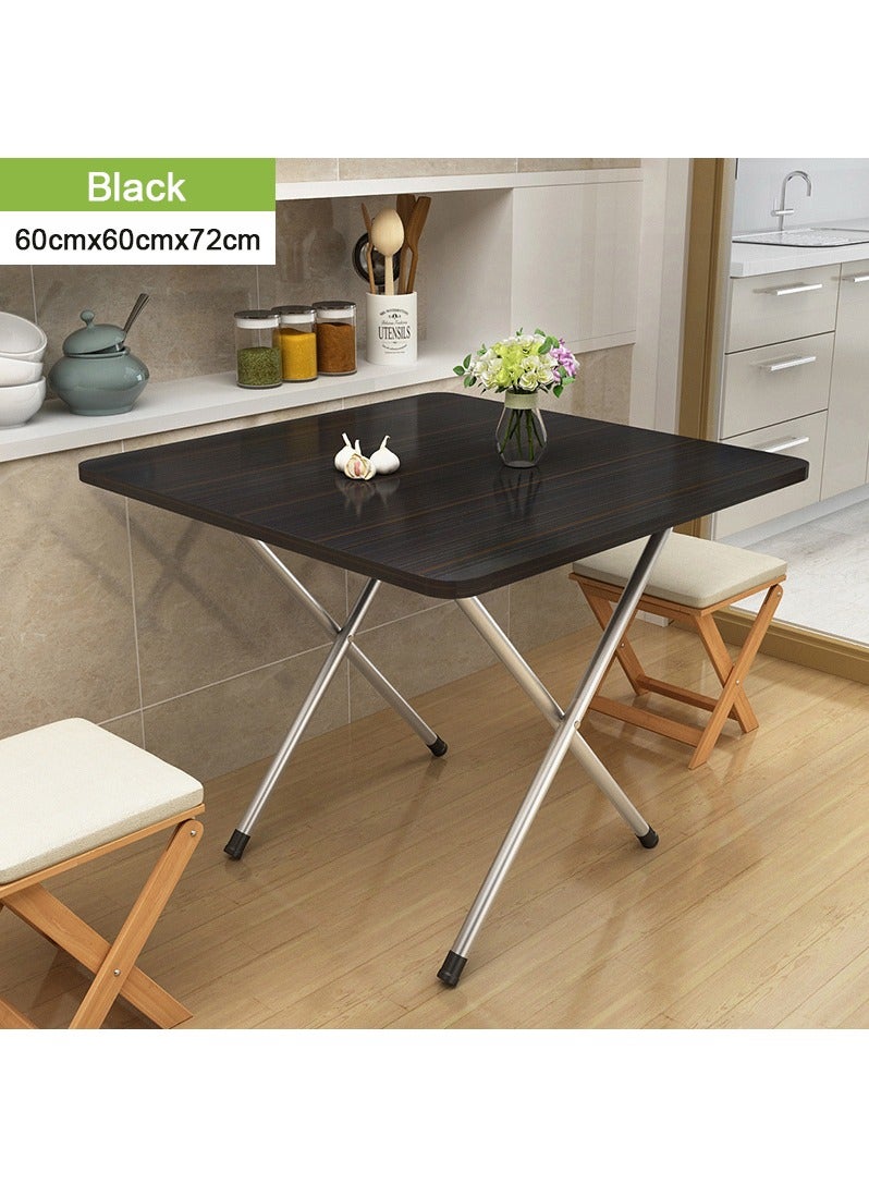 TAPIT 60x60x72cm Folding Dining Table, Lightweight Outdoor Camping Table, Durable and Sturdy Foldable Table for Home, Party, Game  (Black) - Image 1