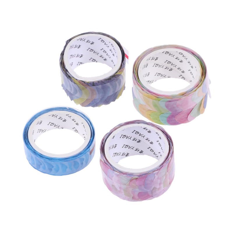 4 Roll Floral Petal Washi Tape Light Adhesive For Scrapbooking Journals DIY Planner - Image 2