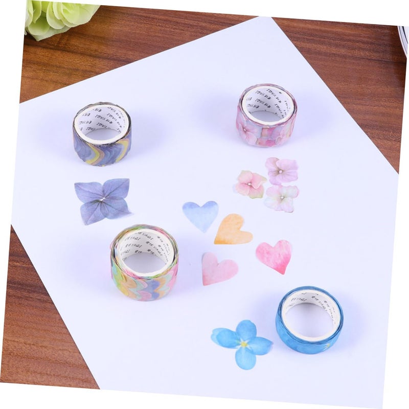 4 Roll Floral Petal Washi Tape Light Adhesive For Scrapbooking Journals DIY Planner - Image 4