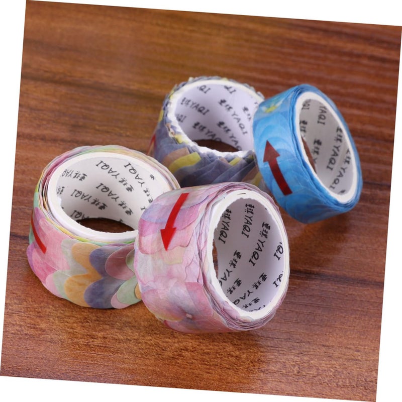4 Roll Floral Petal Washi Tape Light Adhesive For Scrapbooking Journals DIY Planner - Image 5