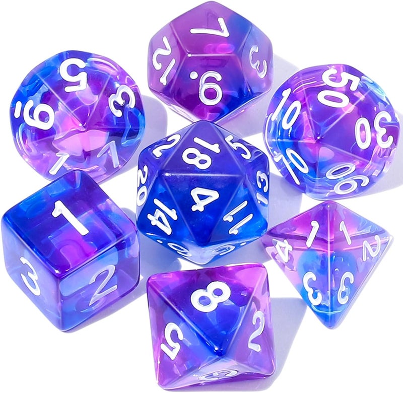 CiaraQ مجموعة نرد متعددة الأوجه مع حقيبة نرد سوداء لألعاب D&D RPG MTG - Image 1