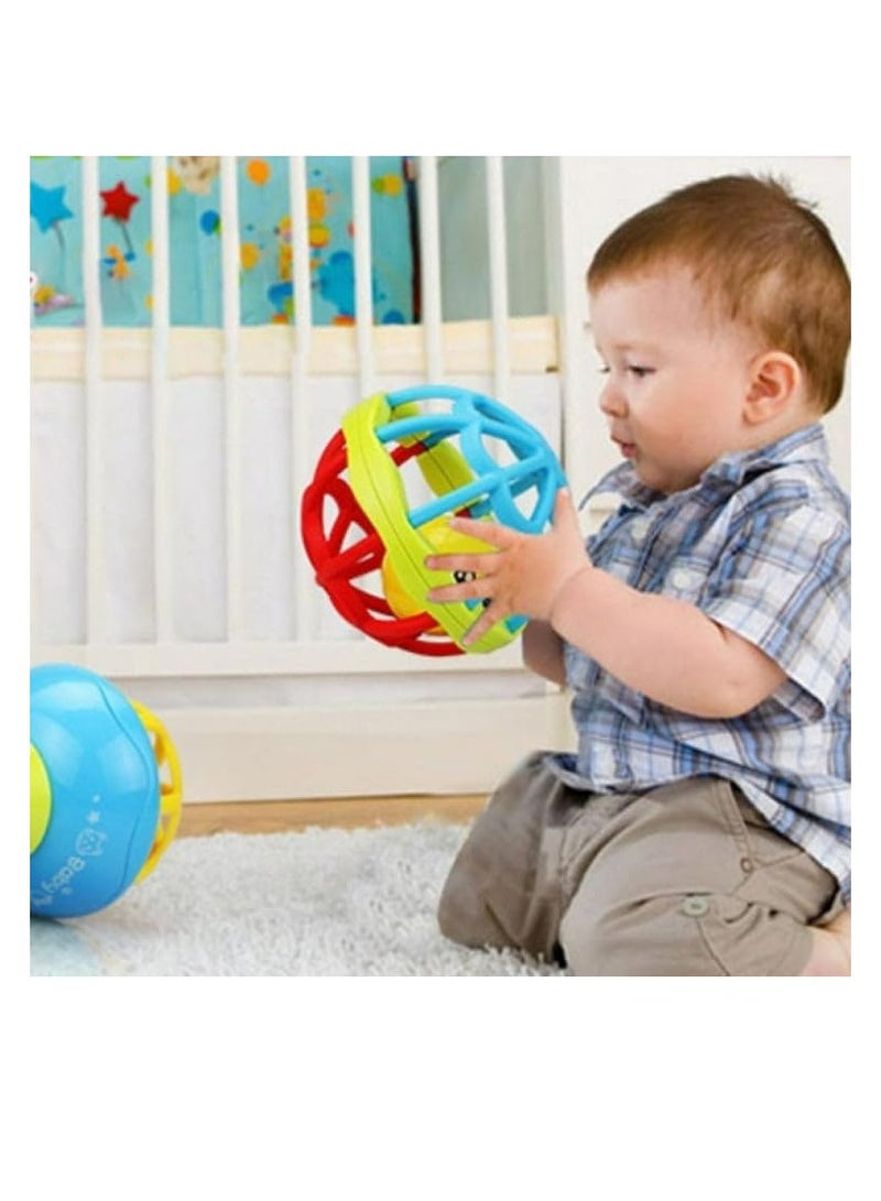 Rattle Ball Small Plastic Ball Inside Soft Silicone Body Lightweight Durable Multicolored Sound Toy (Color May Vary) - Image 2