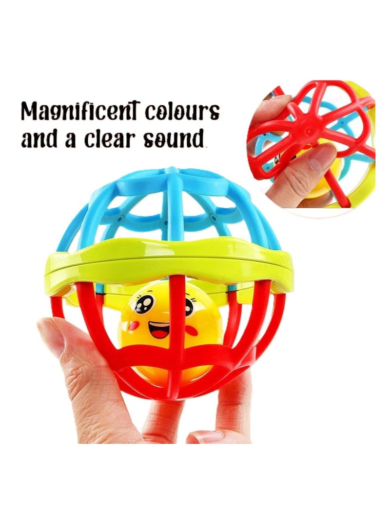 Rattle Ball Small Plastic Ball Inside Soft Silicone Body Lightweight Durable Multicolored Sound Toy (Color May Vary) - Image 5