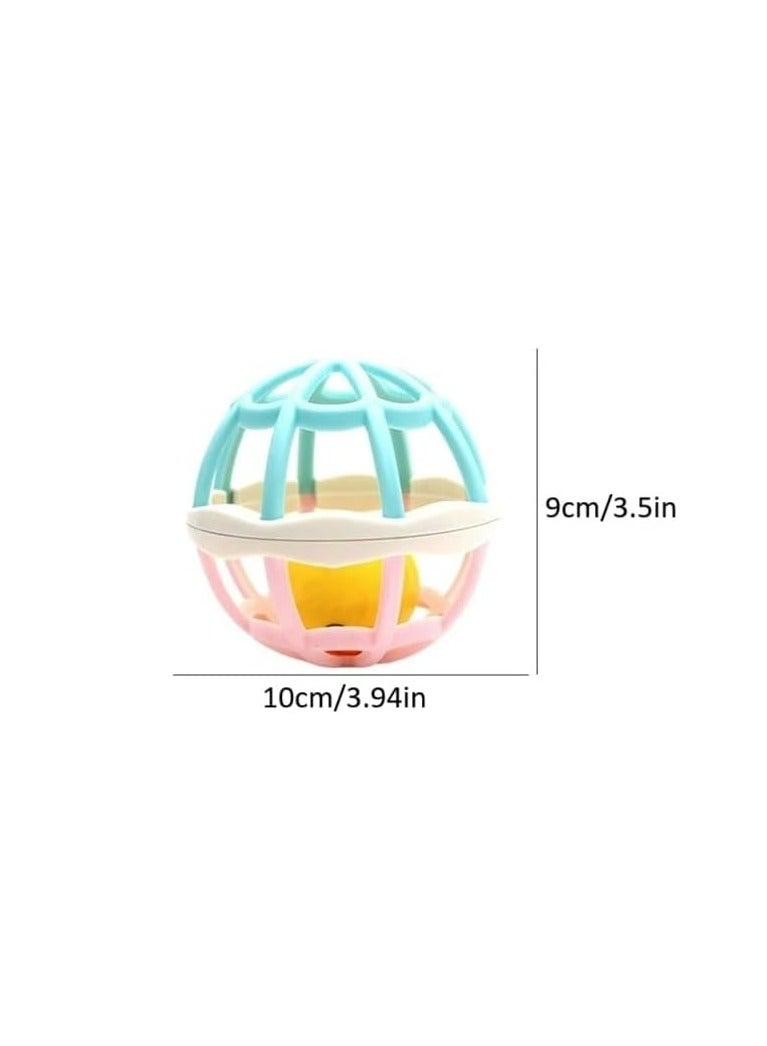 Rattle Ball Small Plastic Ball Inside Soft Silicone Body Lightweight Durable Multicolored Sound Toy (Color May Vary) - Image 3