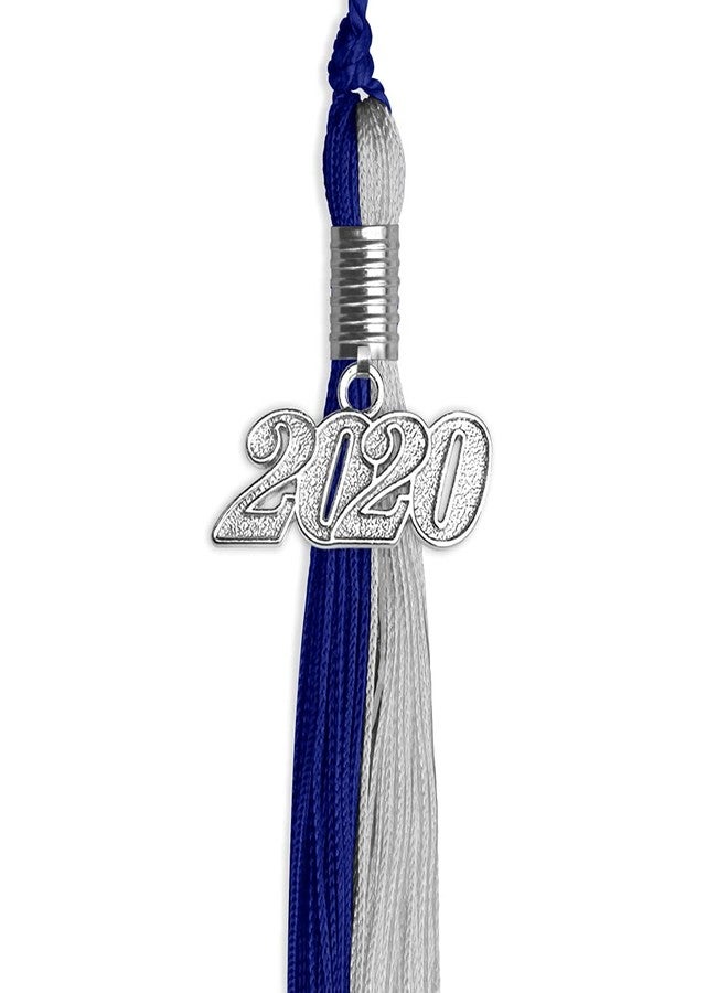 Endea Graduation Double Color Tassel with Silver Date Drop (Royal Blue/Grey, 2020) - Image 2