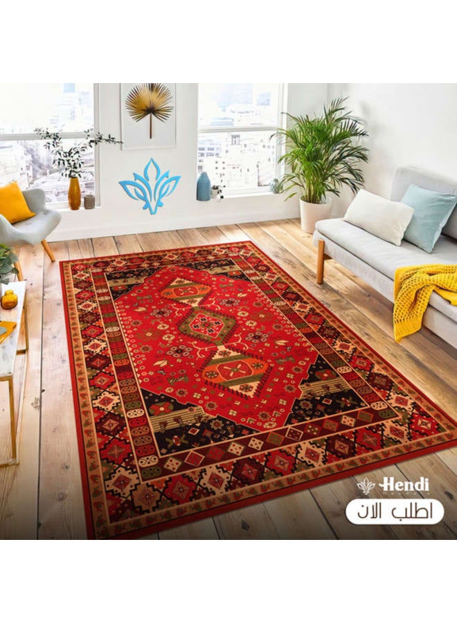 هندي منداله سجادة مطبوعة من القطن الشنيل – تصميمات كلاسيكية، حديثة، وفينتاج – قاعدة قماشية ناعمة، متوفرة بأحجام - Image 1