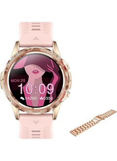 PROMASS Brandcode SWIM 20 Smart Watch with 1.5 HD Large and round full display 2 strap Fitness Tracker with bluetooth call&Message Alert, for Men Women Compatible with iPhone & Android (Gold)  - Image 1