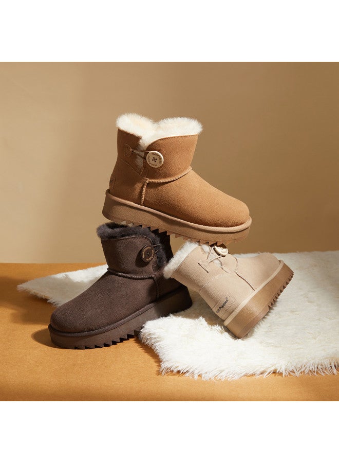 Hush Puppies Winter New Versatile Casual Snow Boots Fleece Warm Ankle Boots Outdoor Non-freezing Feet Cotton Boots - Image 5